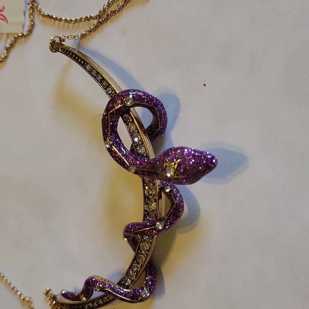 Betsey Johnson Purple Snake Necklace - Picture 2 of 5
